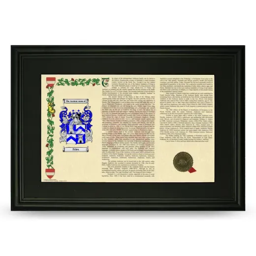 Fries Deluxe Armorial Landscape Framed- Black