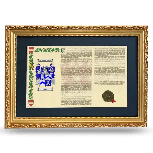 Fries Deluxe Armorial Landscape Framed - Gold