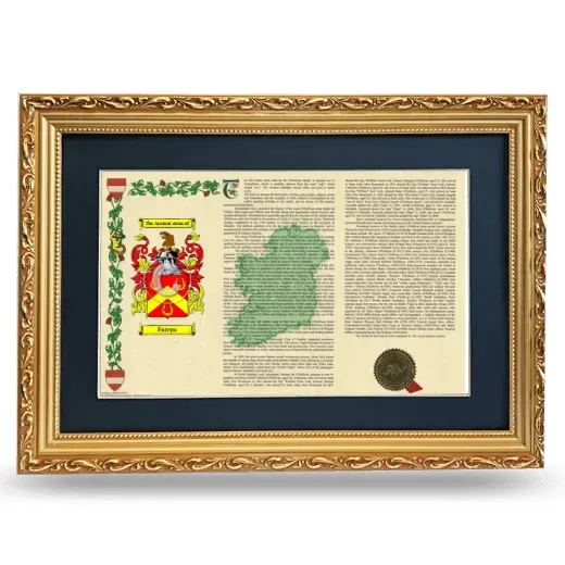 Furryn Deluxe Armorial Landscape Framed - Gold