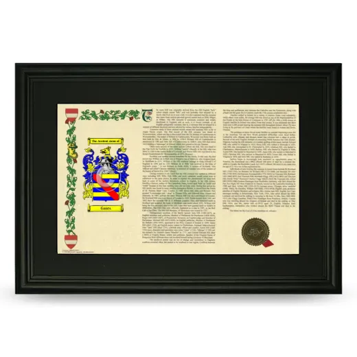 Gants Deluxe Armorial Landscape Framed- Black