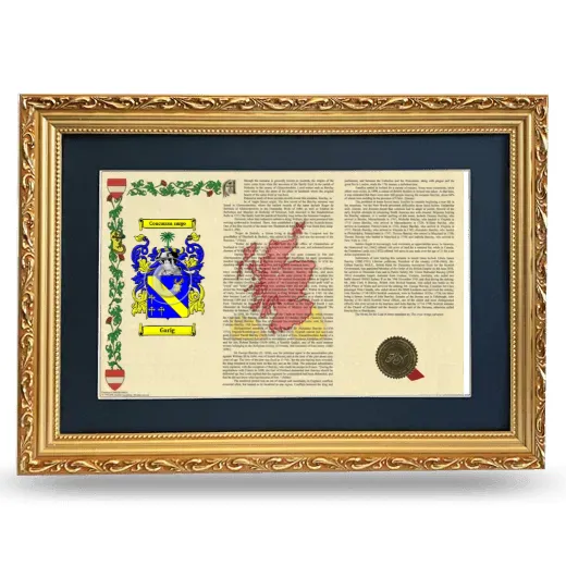 Garig Deluxe Armorial Landscape Framed - Gold