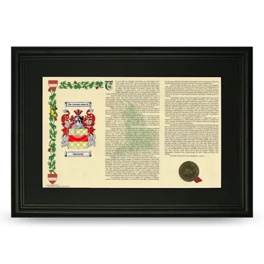 Garnsey Deluxe Armorial Landscape Framed- Black