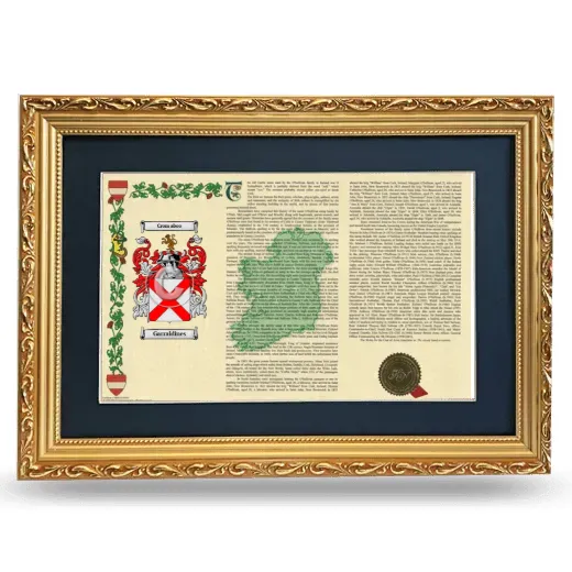 Garraldines Deluxe Armorial Landscape Framed - Gold