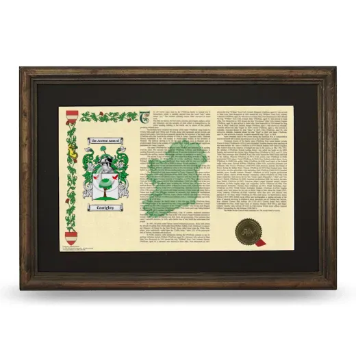Garrighty Deluxe Armorial Landscape Framed - Brown