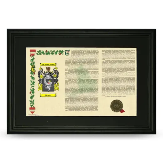 Garrott Deluxe Armorial Landscape Framed- Black