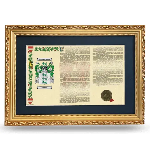 Garsias Deluxe Armorial Landscape Framed - Gold