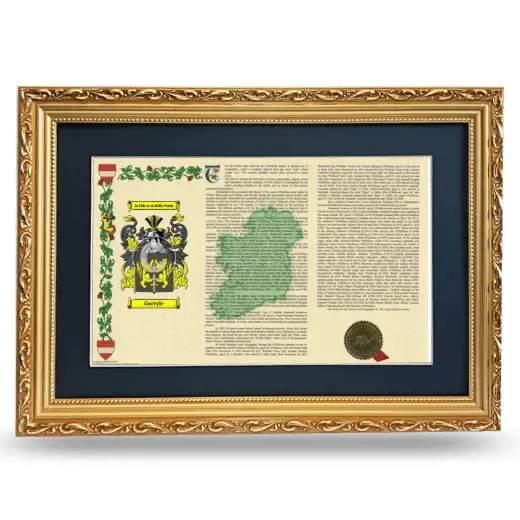 Garvyle Deluxe Armorial Landscape Framed - Gold