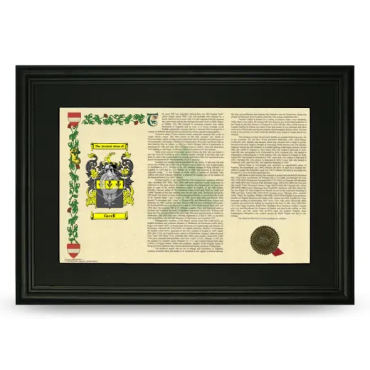 Gavell Deluxe Armorial Landscape Framed- Black