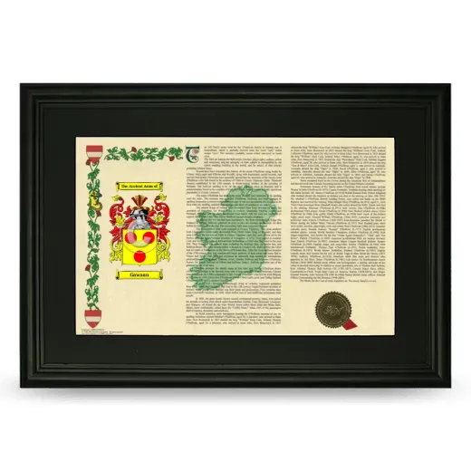 Gawaan Deluxe Armorial Landscape Framed- Black