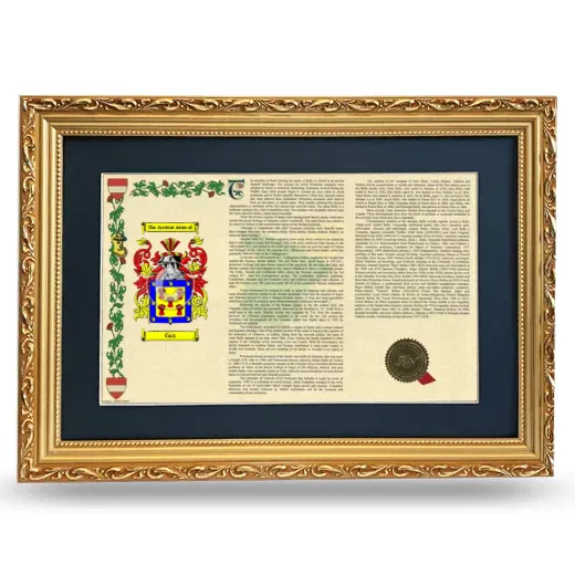 Gaz Deluxe Armorial Landscape Framed - Gold