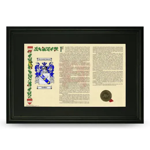 Geckler Deluxe Armorial Landscape Framed- Black