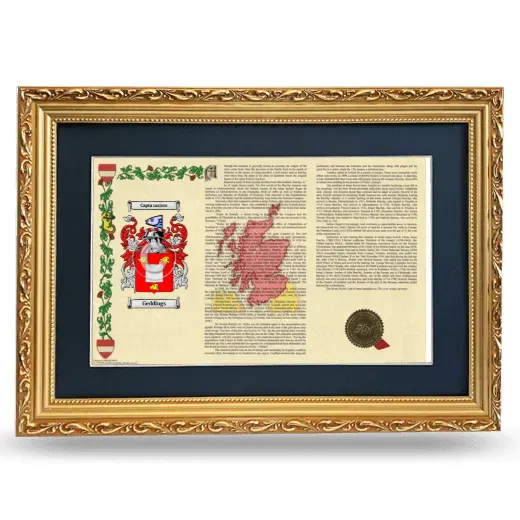 Geddings Deluxe Armorial Landscape Framed - Gold