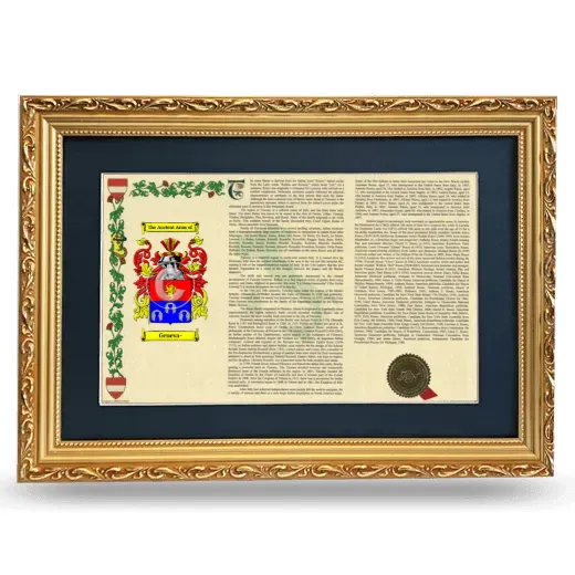 Geneva- Deluxe Armorial Landscape Framed - Gold