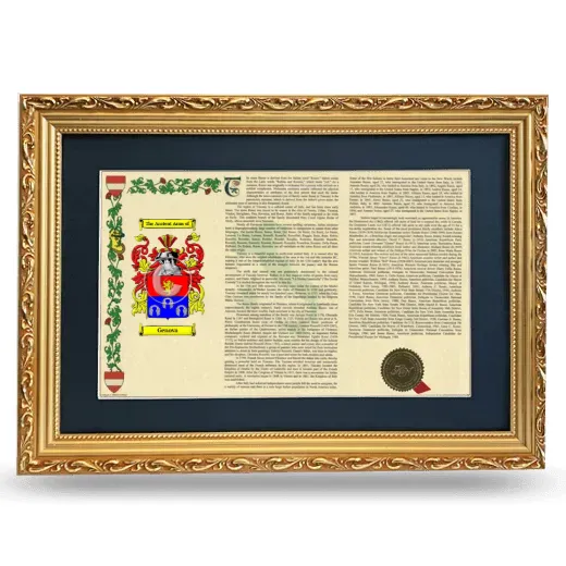 Genova Deluxe Armorial Landscape Framed - Gold