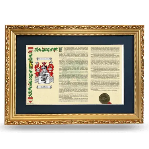Geofferey Deluxe Armorial Landscape Framed - Gold