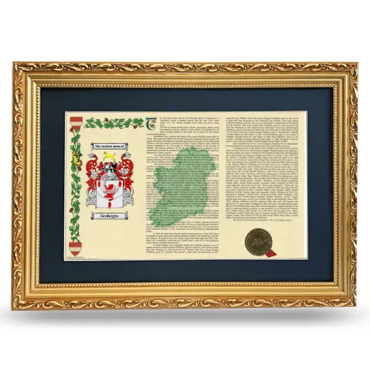 Geohegyn Deluxe Armorial Landscape Framed - Gold