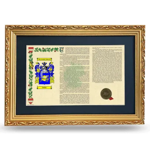 Gerler Deluxe Armorial Landscape Framed - Gold