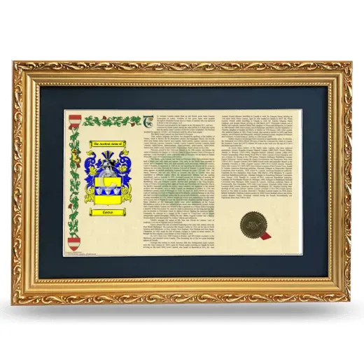 Gerve Deluxe Armorial Landscape Framed - Gold