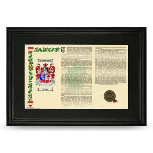 Gesche Deluxe Armorial Landscape Framed- Black