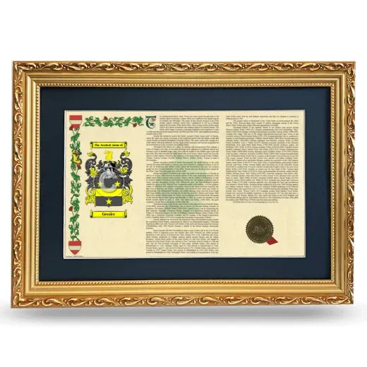Gessler Deluxe Armorial Landscape Framed - Gold