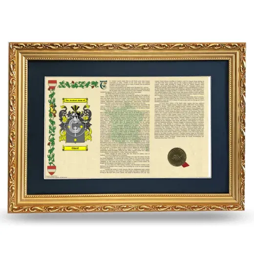 Giard Deluxe Armorial Landscape Framed - Gold
