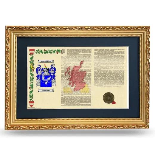 Gibbsoom Deluxe Armorial Landscape Framed - Gold