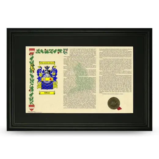 Giffane Deluxe Armorial Landscape Framed- Black