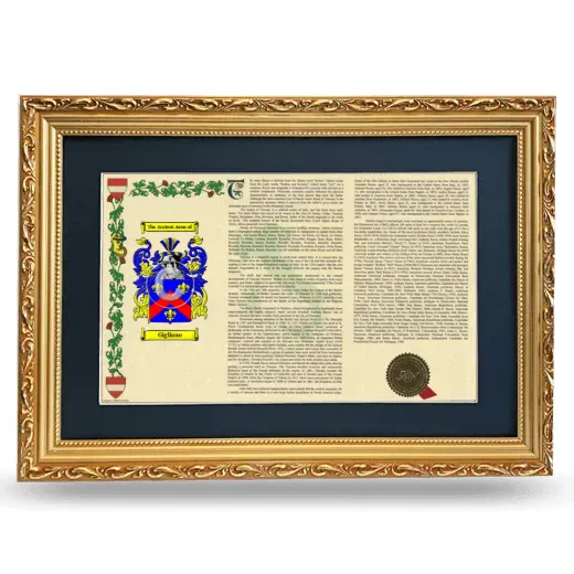 Gigliano Deluxe Armorial Landscape Framed - Gold