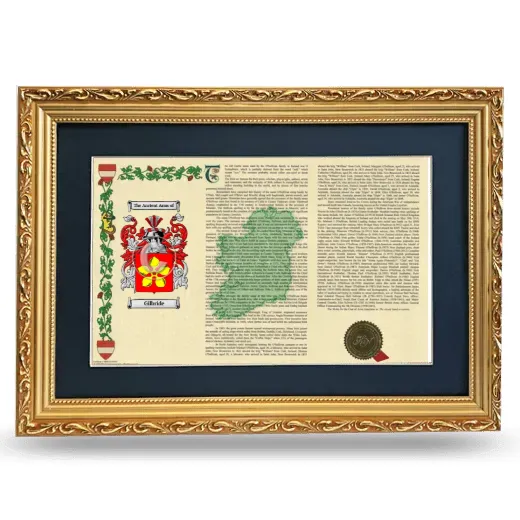 Gilbride Deluxe Armorial Landscape Framed - Gold
