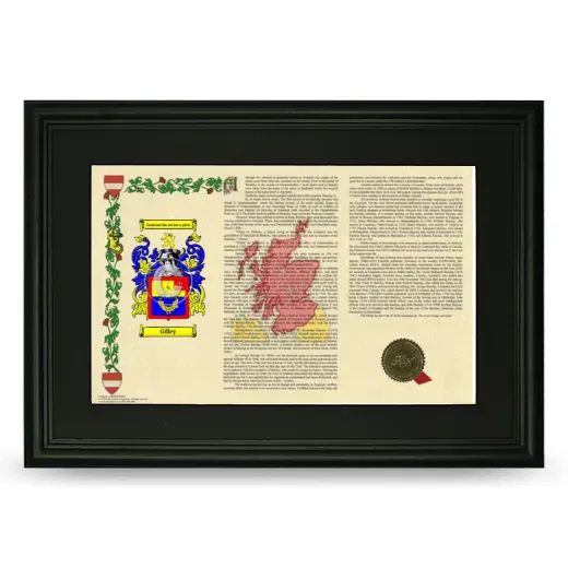 Gilley Deluxe Armorial Landscape Framed- Black