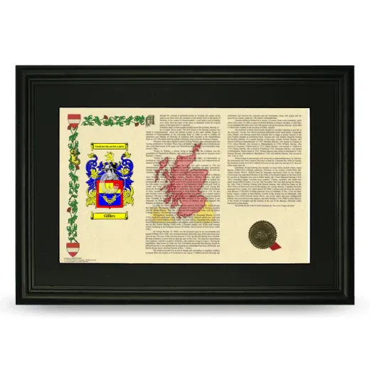 Gillies Deluxe Armorial Landscape Framed- Black