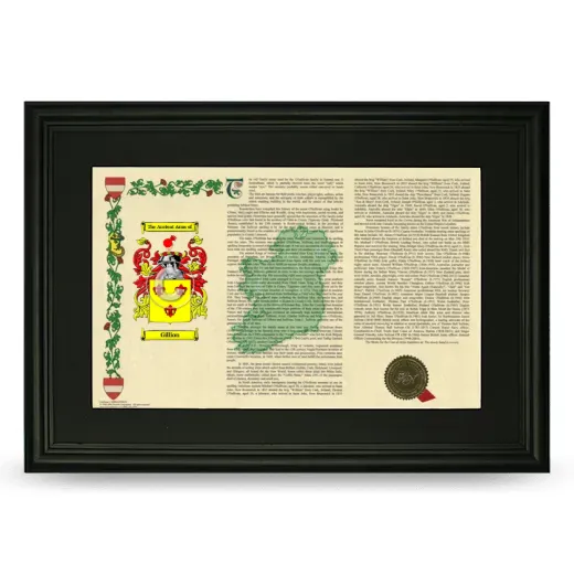 Gillion Deluxe Armorial Landscape Framed- Black