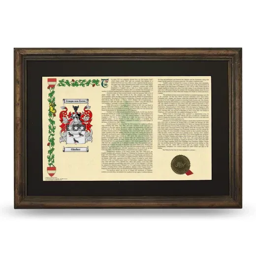 Gimbar Deluxe Armorial Landscape Framed - Brown