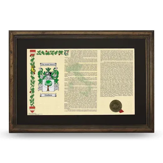 Giordano Deluxe Armorial Landscape Framed - Brown