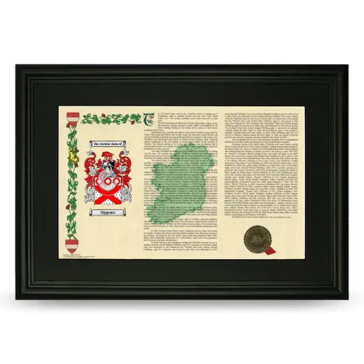 Gippons Deluxe Armorial Landscape Framed- Black