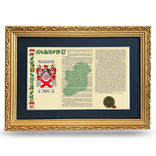 Gippons Deluxe Armorial Landscape Framed - Gold