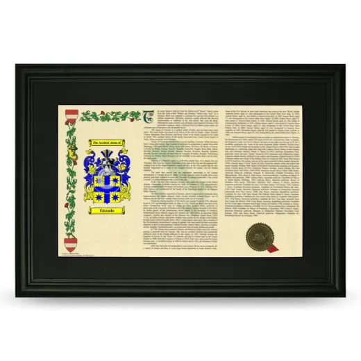 Giraudo Deluxe Armorial Landscape Framed- Black
