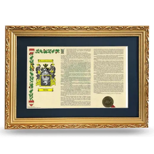 Gittins Deluxe Armorial Landscape Framed - Gold