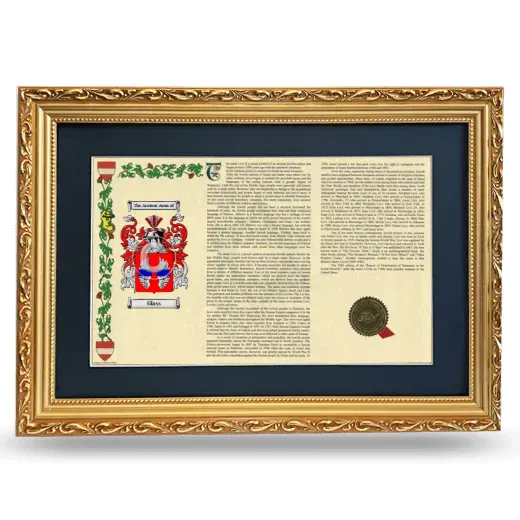 Glass Deluxe Armorial Landscape Framed - Gold
