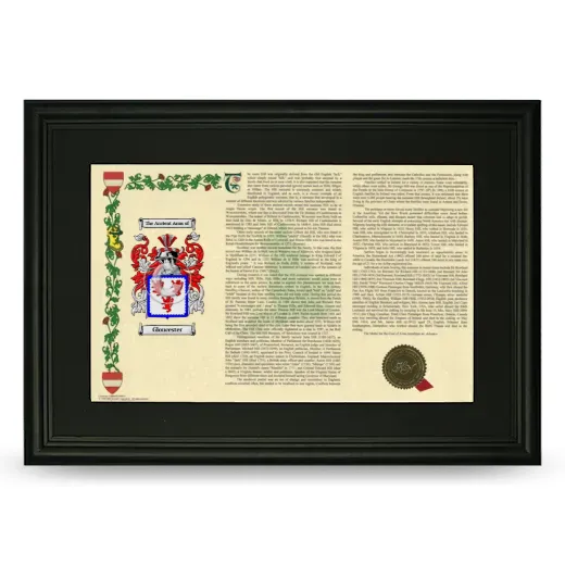 Gloucester Deluxe Armorial Landscape Framed- Black