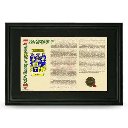 Godinot Deluxe Armorial Landscape Framed- Black