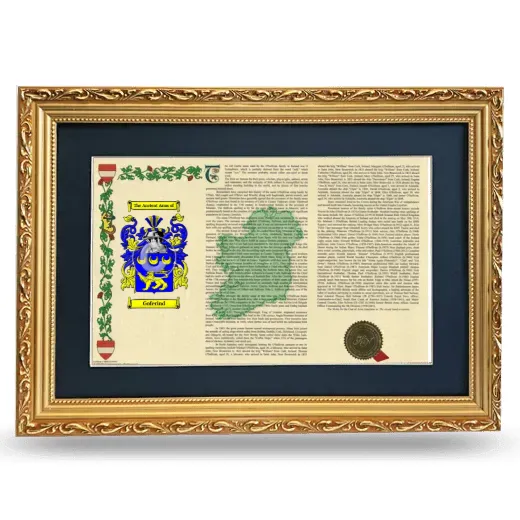 Goferind Deluxe Armorial Landscape Framed - Gold