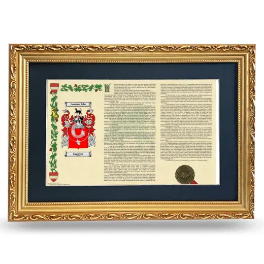 Goggan Deluxe Armorial Landscape Framed - Gold