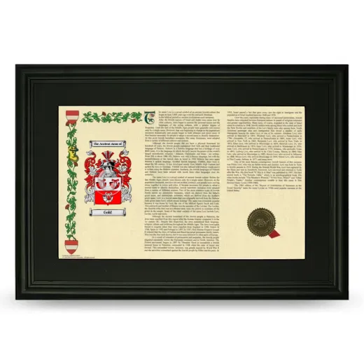 Gold Deluxe Armorial Landscape Framed- Black