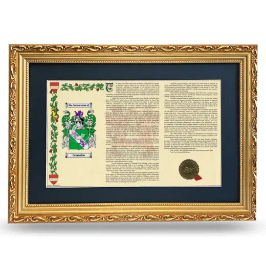 Gonzalvo Deluxe Armorial Landscape Framed - Gold