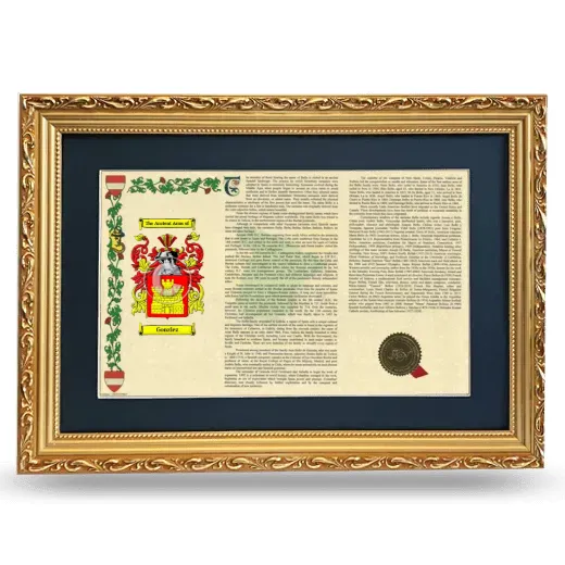 Gonzlez Deluxe Armorial Landscape Framed - Gold