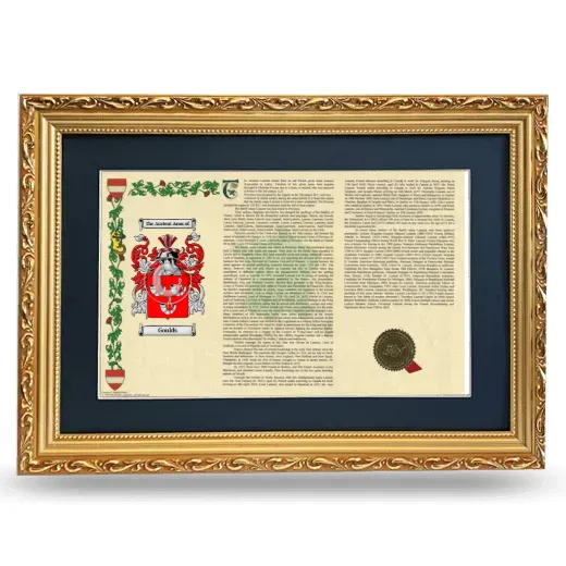 Goulds Deluxe Armorial Landscape Framed - Gold