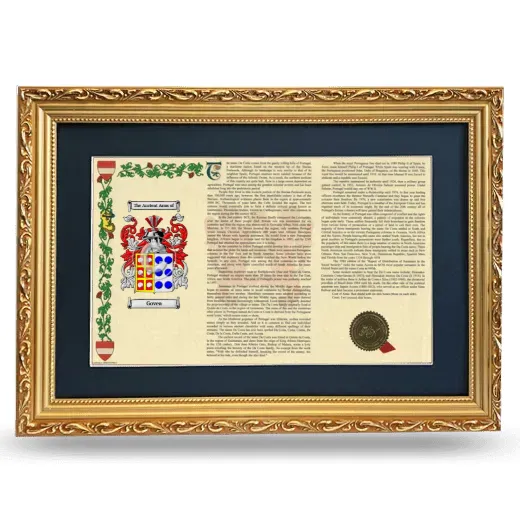 Govea Deluxe Armorial Landscape Framed - Gold