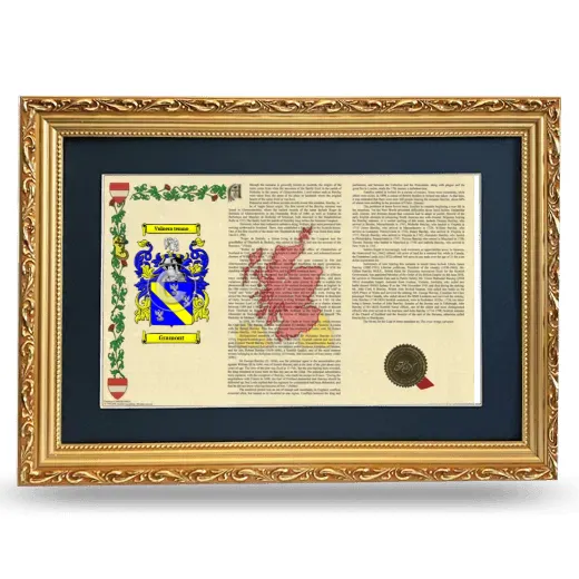 Gramont Deluxe Armorial Landscape Framed - Gold