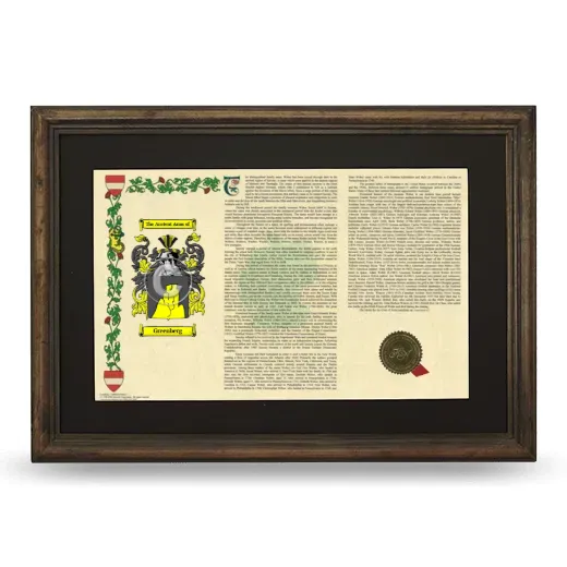 Greenberg Deluxe Armorial Landscape Framed - Brown